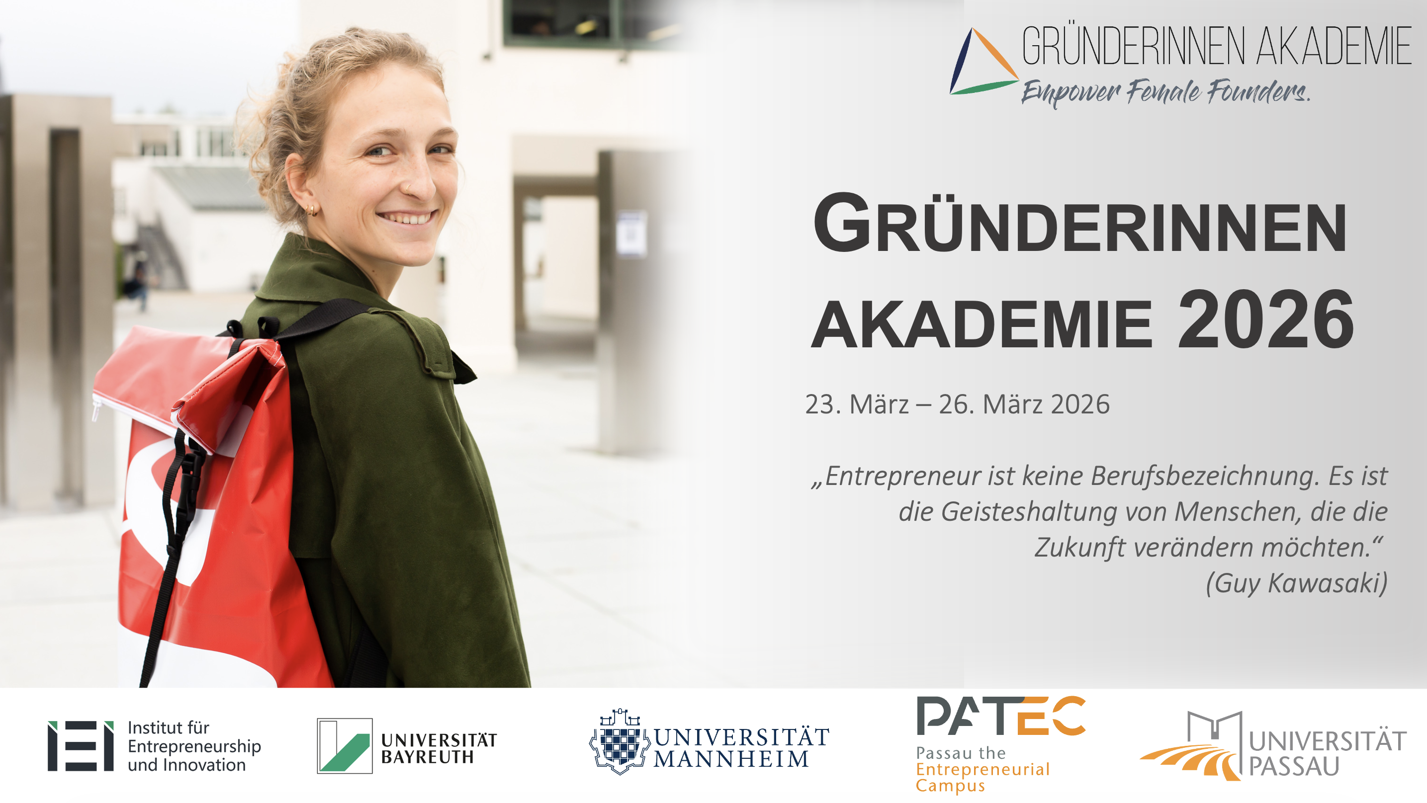 Flyer zur Gründerinnen Akademie 2026